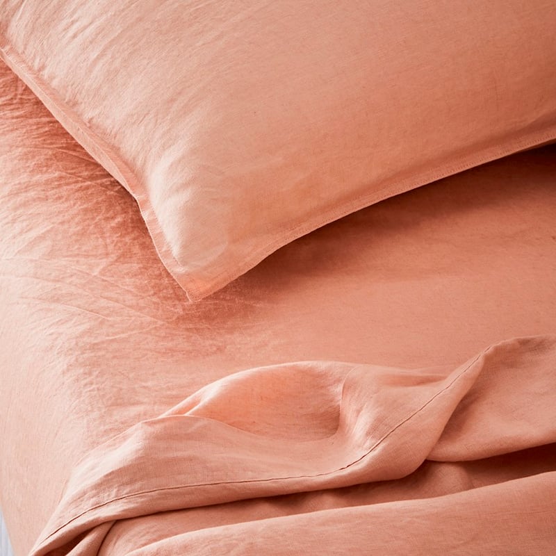 Vintage Washed Linen Pink Salt Sheet Separates