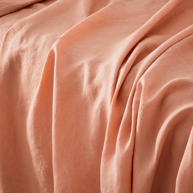 Vintage Washed Linen Pink Salt Sheet Separates