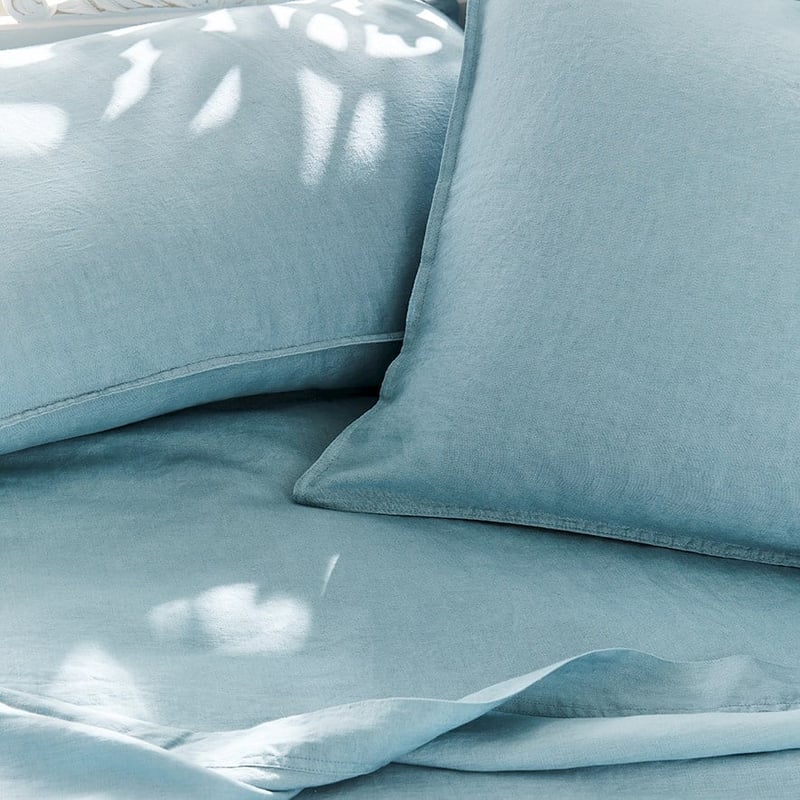 Vintage Washed Linen Seafoam Sheet Separates