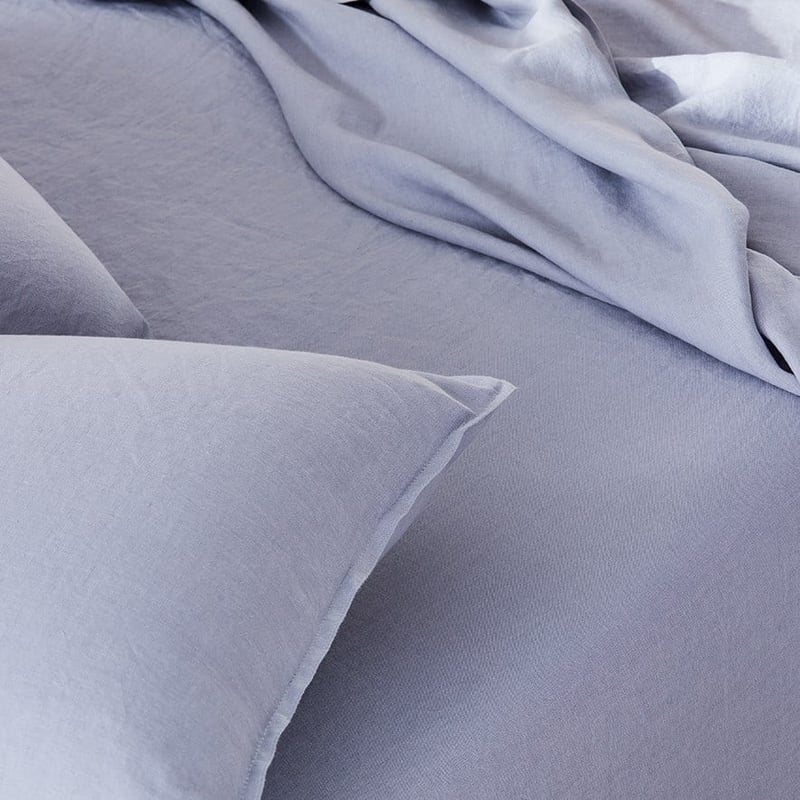 Vintage Washed Linen Blue Dust Sheet Set