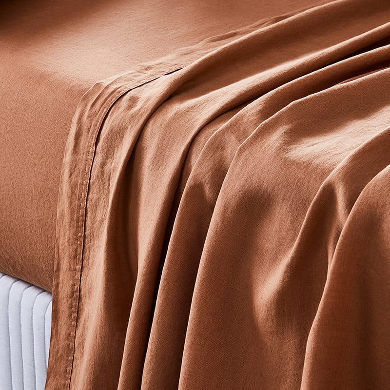 Vintage Washed Linen Brick Sheet Set
