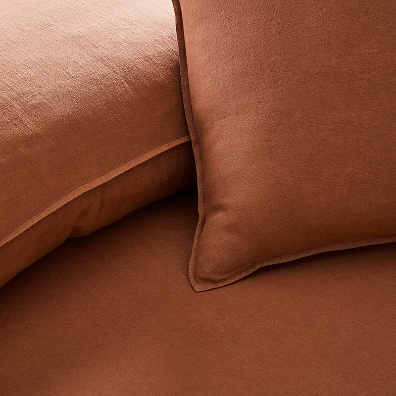 Vintage Washed Linen Brick Sheet Set