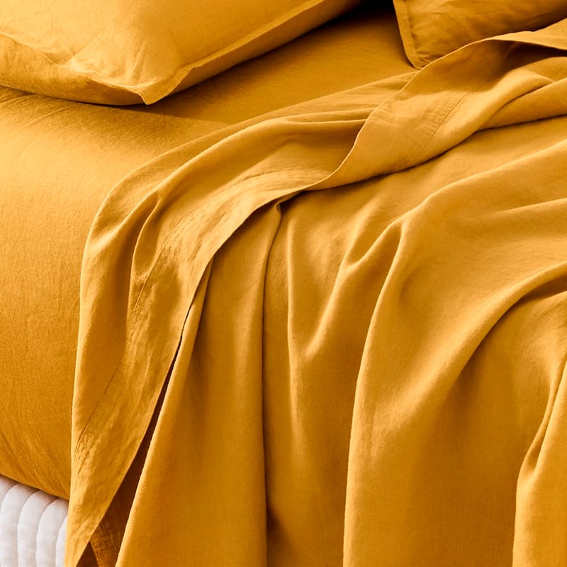 Vintage Washed Linen Chai Sheet Set