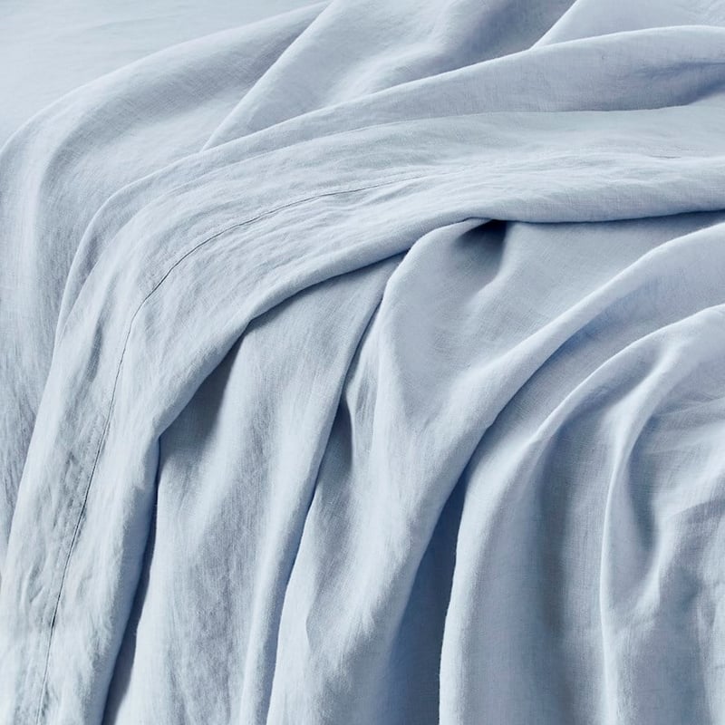 Vintage Washed Linen Dusty Blue Sheet Set