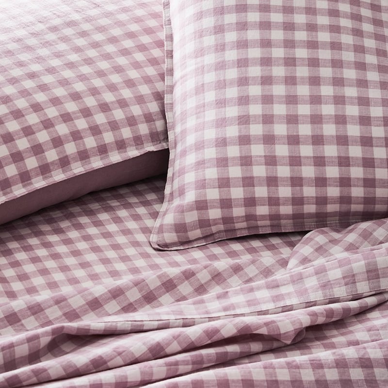 Vintage Washed Linen Dusty Mauve Sheet Set