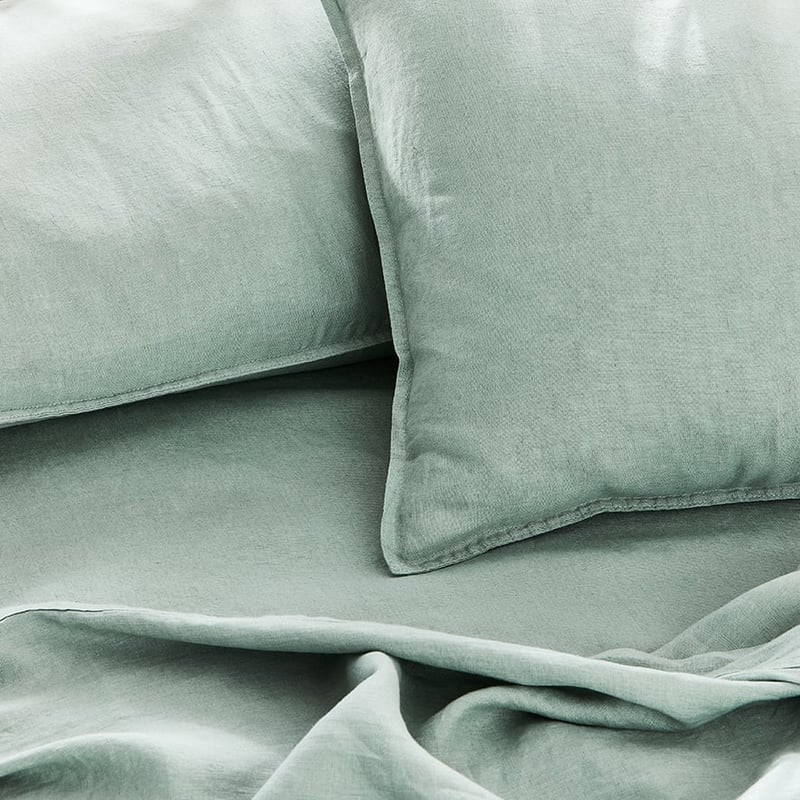 Vintage Washed Linen Eucalyptus Sheet Set