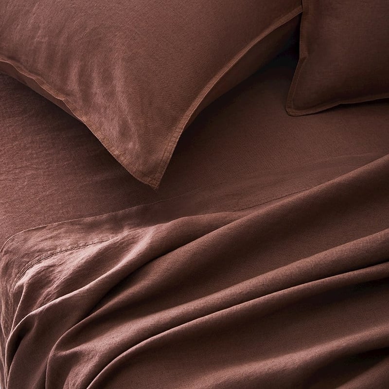 Vintage Washed Linen Nutmeg Sheet Sets