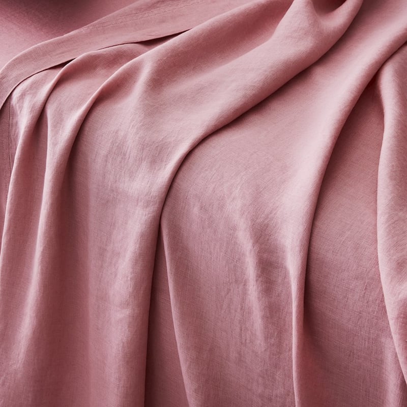Vintage Washed Linen Rose Quartz Sheet Set