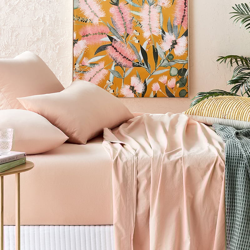 Stonewashed Cotton Apricot Sheet Separates 