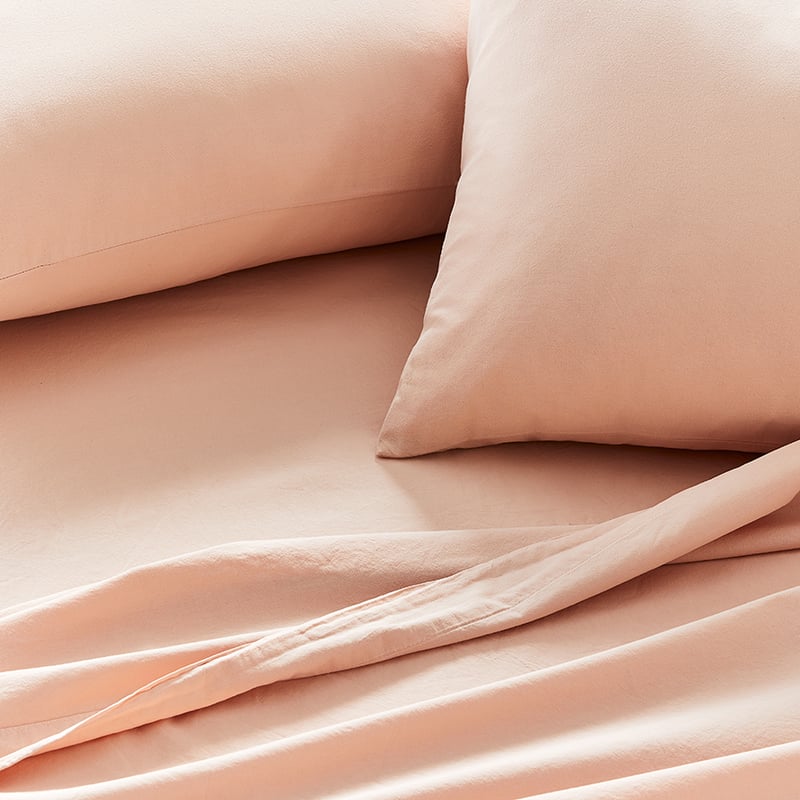 Stonewashed Cotton Apricot Sheet Separates 