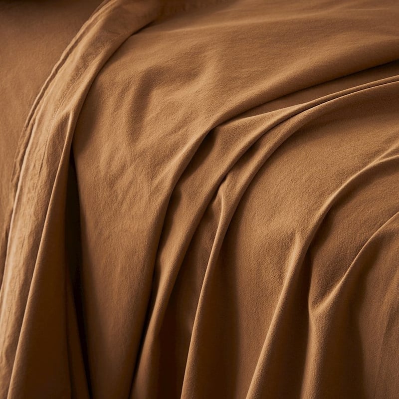 Stonewashed Cotton Brown Sugar Sheet Separates