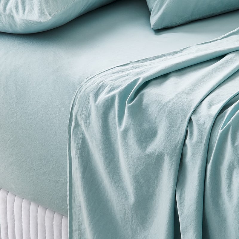 Stonewashed Cotton Ice Blue Sheet Separates