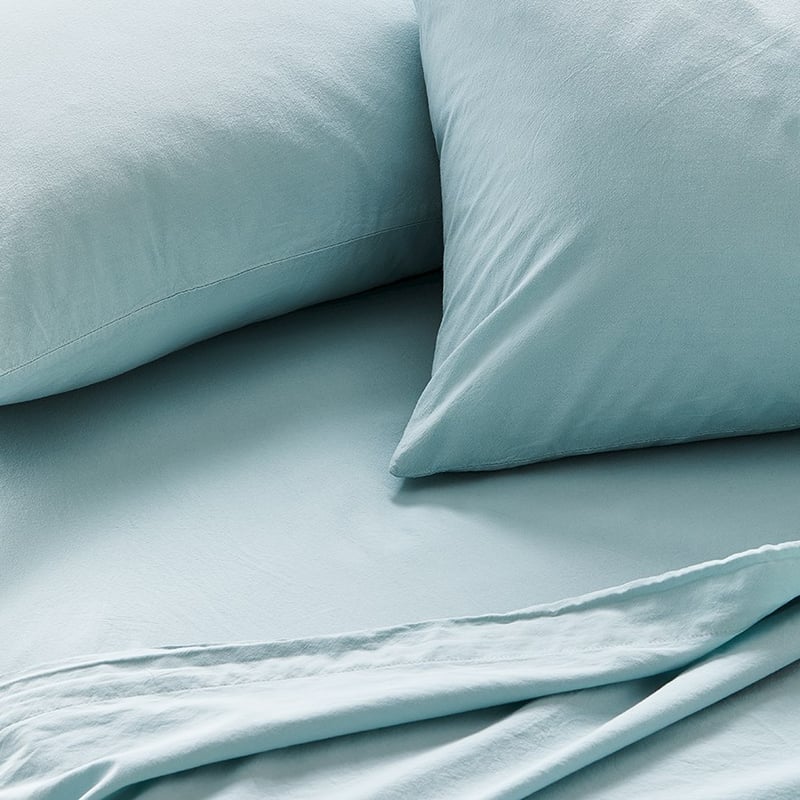 Stonewashed Cotton Ice Blue Sheet Separates