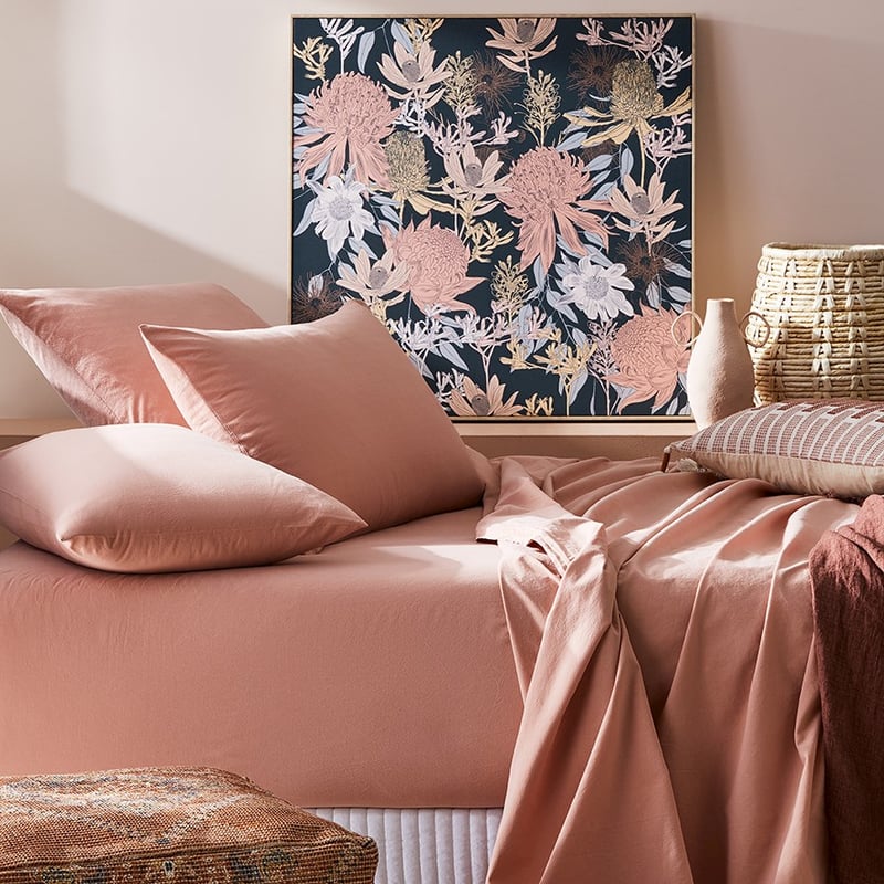 Stonewashed Cotton Peach Sheet Separates