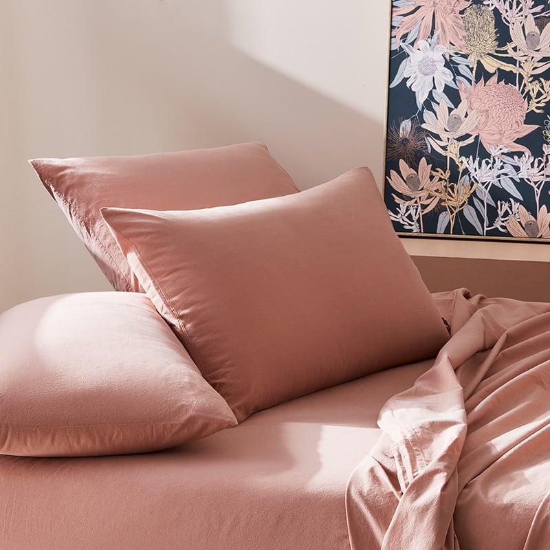 Stonewashed Cotton Peach Sheet Separates