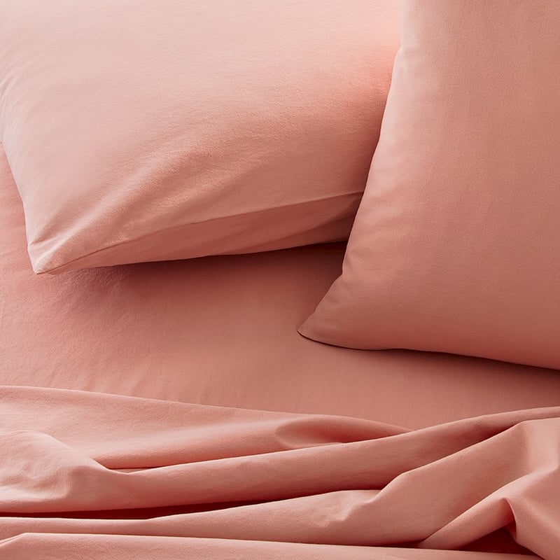 Stonewashed Cotton Salmon Sheet Separates