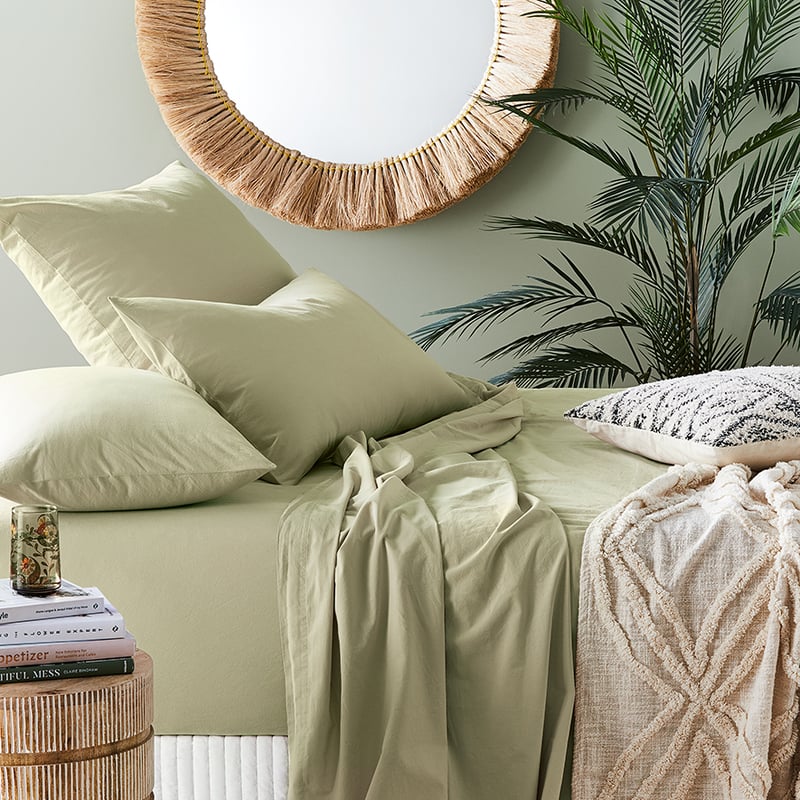 Stonewashed Cotton Soft Khaki Sheet Separates
