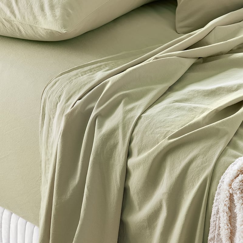 Stonewashed Cotton Soft Khaki Sheet Separates