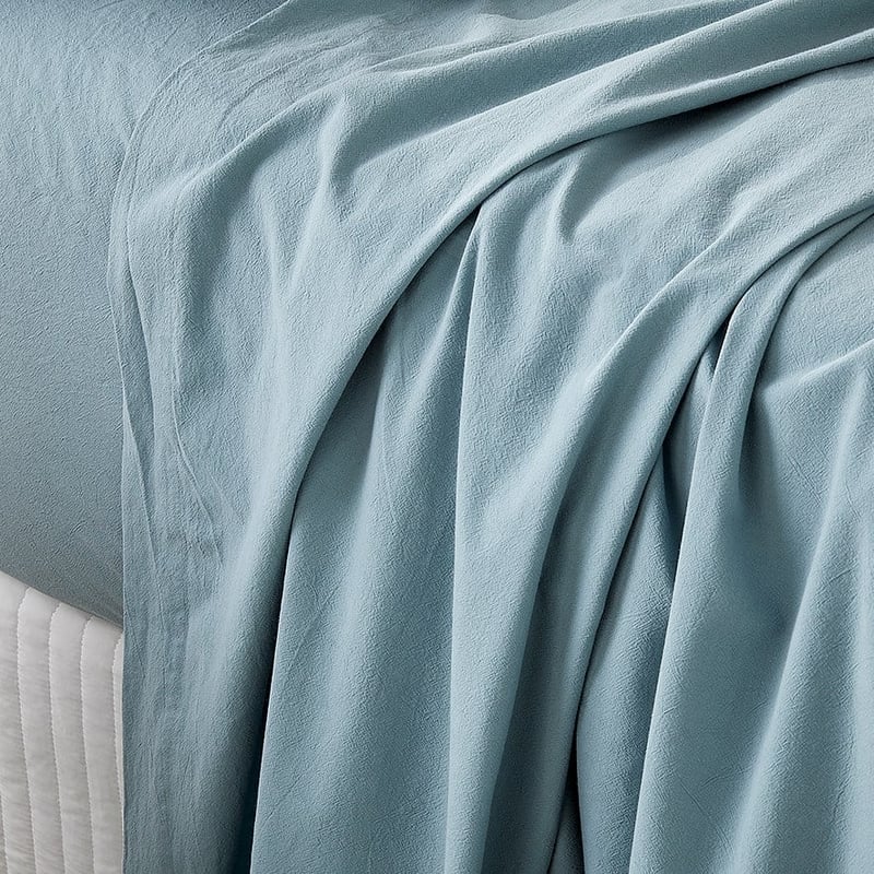 Stonewashed Cotton Blue Grey Sheet Set