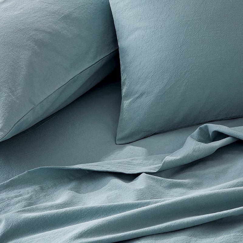 Stonewashed Cotton Blue Grey Sheet Set