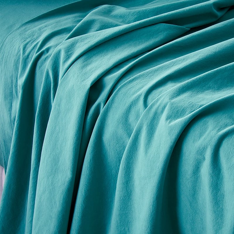 Stonewashed Cotton Teal Sheet Sets