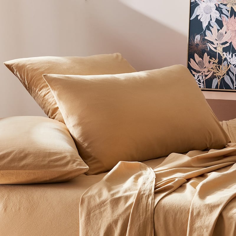 Stonewashed Cotton Wheat Sheet Set