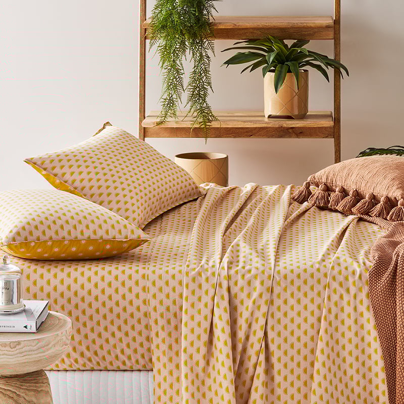 Stonewashed Printed Cotton Nude Sunray Sheet Separates