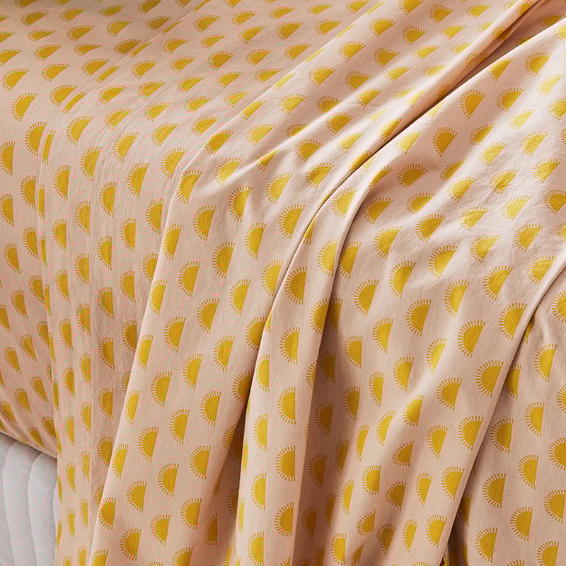 Stonewashed Printed Cotton Nude Sunray Sheet Separates