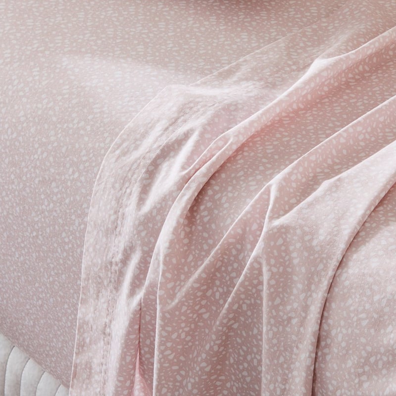 Stonewashed Printed Cotton Pink Terrazzo Sheet Separates