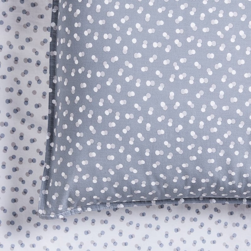 Stonewashed Printed Cotton Slate Spot Sheet Separates