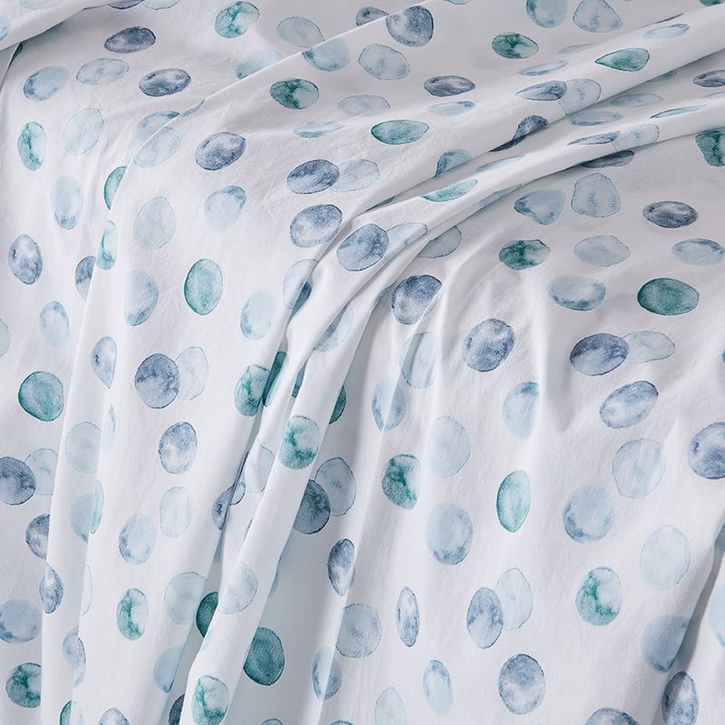 Stonewashed Cotton Printed Watercolour Spot Sheet Separates