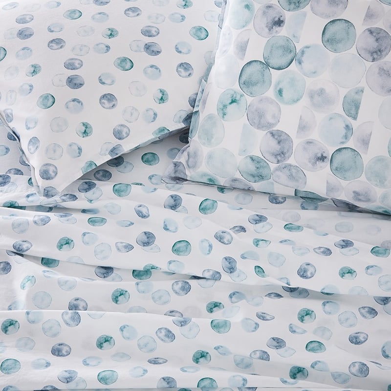 Stonewashed Cotton Printed Watercolour Spot Sheet Separates