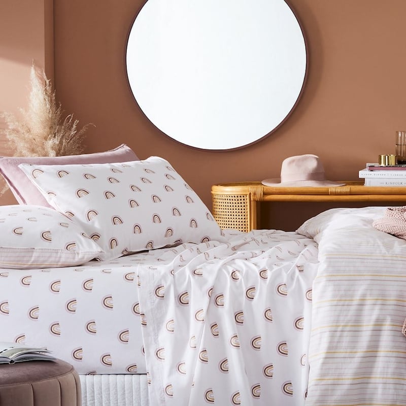 Stonewashed Cotton Printed Rainbow Sheet Set