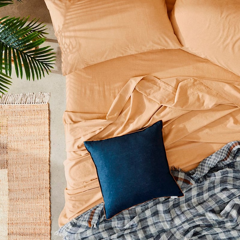 Organic Cotton Chambray Mustard Sheet Set