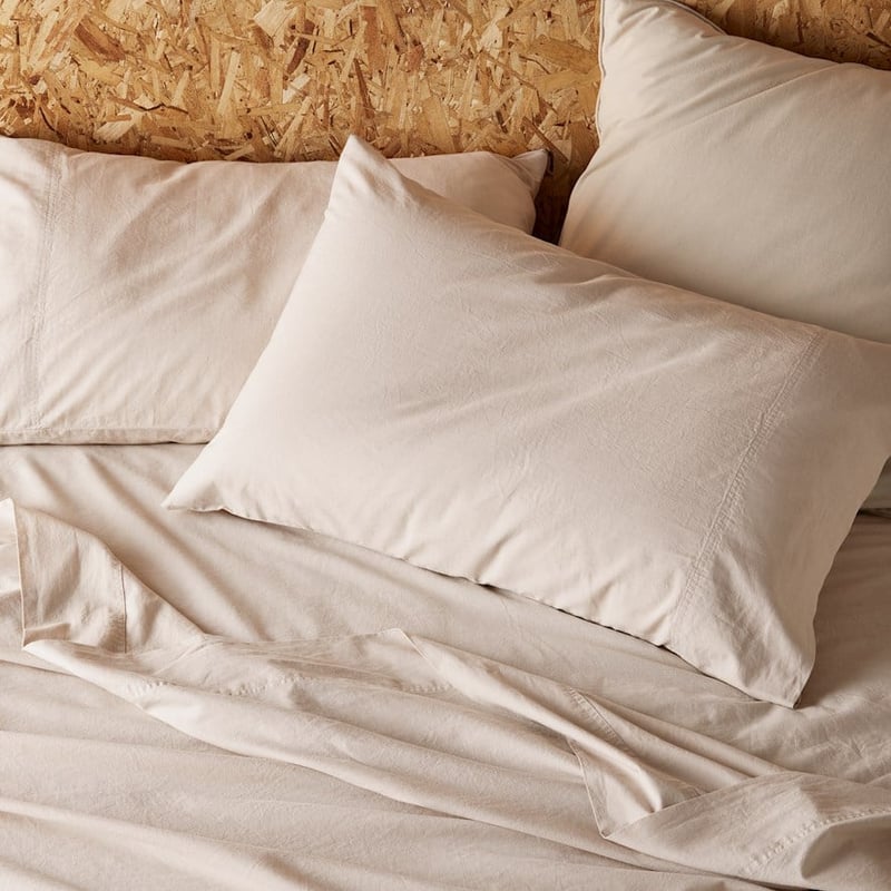 Organic Cotton Chambray Oatmeal Sheet Set