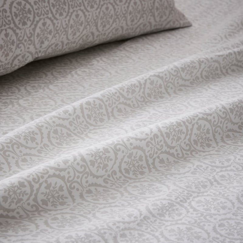 M+R Florence Flannelette W18 King Silver Sheet Set