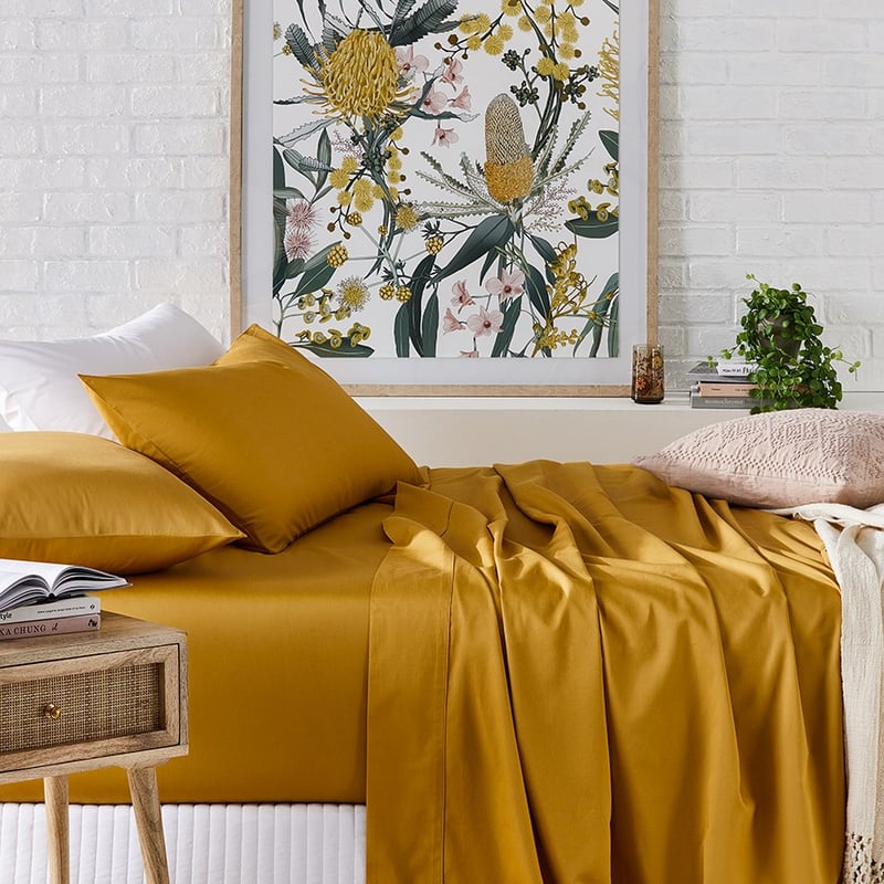 500TC Pima Cotton World's Softest Cotton Honey Mustard Sheet Set