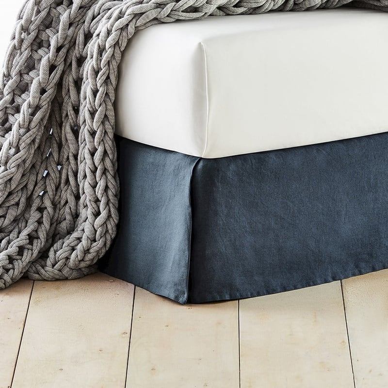 Vintage Washed Linen Steel Blue Valance