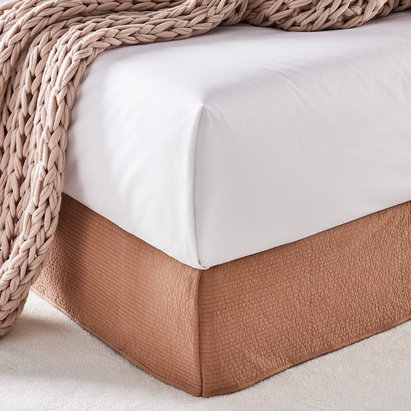 Stonewashed Cotton Earth Quilted Valance