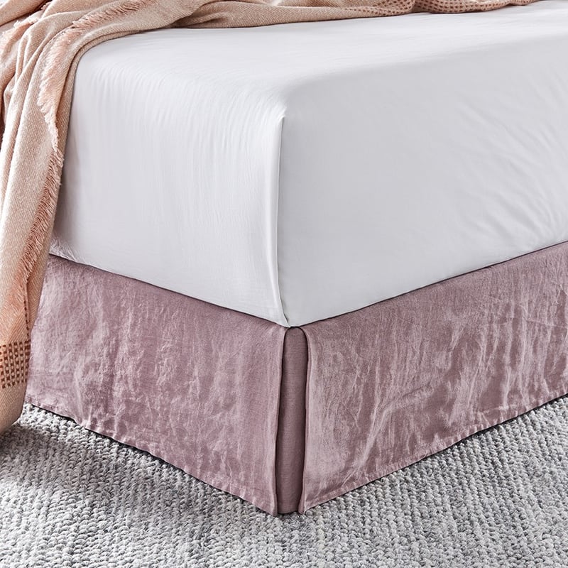 Vintage Washed Linen Dusty Mauve Valance