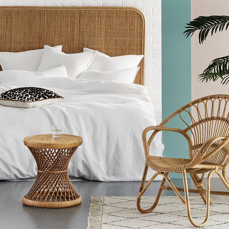 Bahama Rattan Bedhead Queen Honey Half Moon