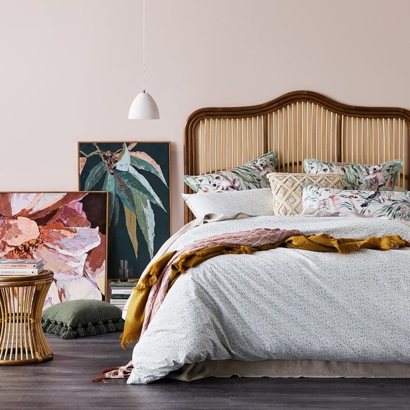 Georgia Rattan Bedhead Queen Walnut/Natural 