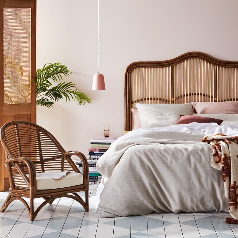 Georgia Rattan Bedhead Queen Walnut/Natural 