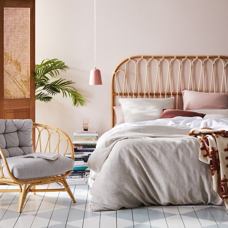 Hawaii Honey & Natural Rattan Bedhead 