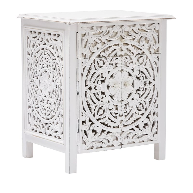Merida Bedside Table  Vintage White 