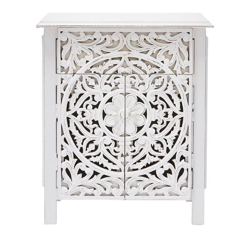 Merida Bedside Table  Vintage White 