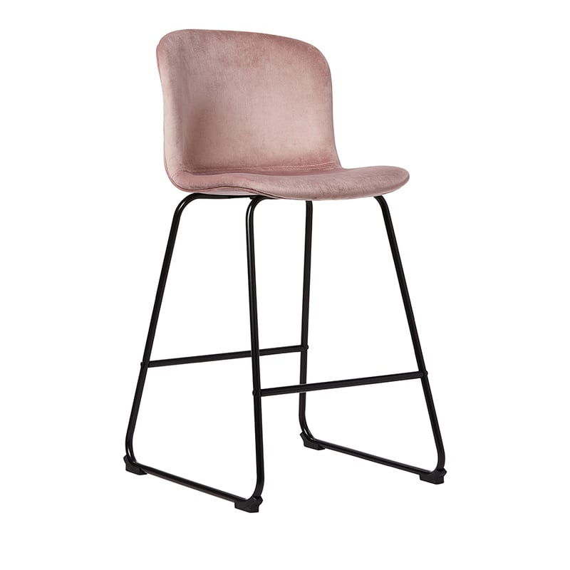 Orlando Rose Pink Velvet Counter Stool