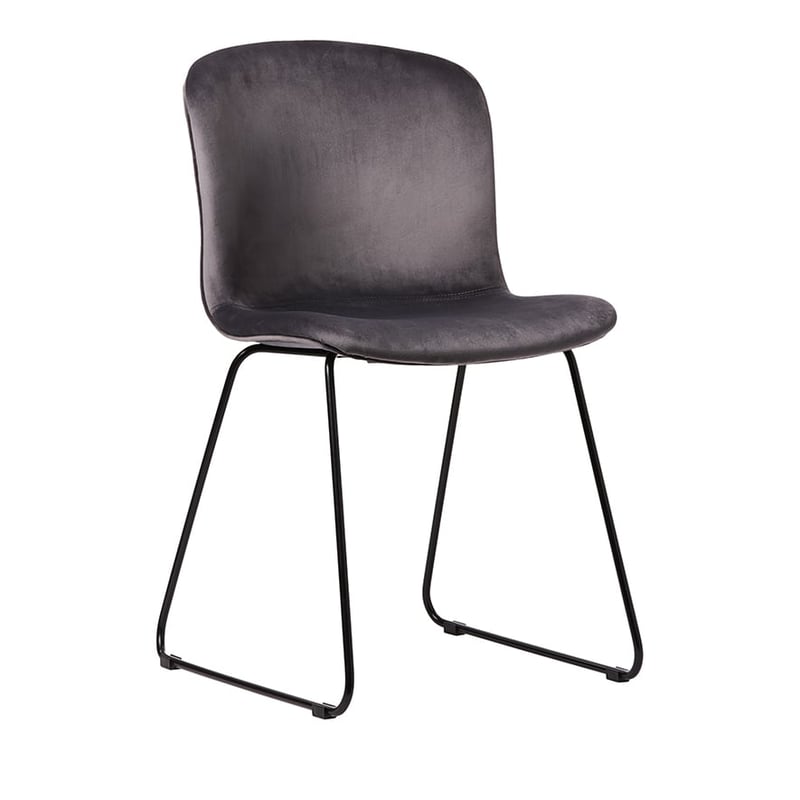 Orlando Grey Velvet Set of 2 Dining Chairs