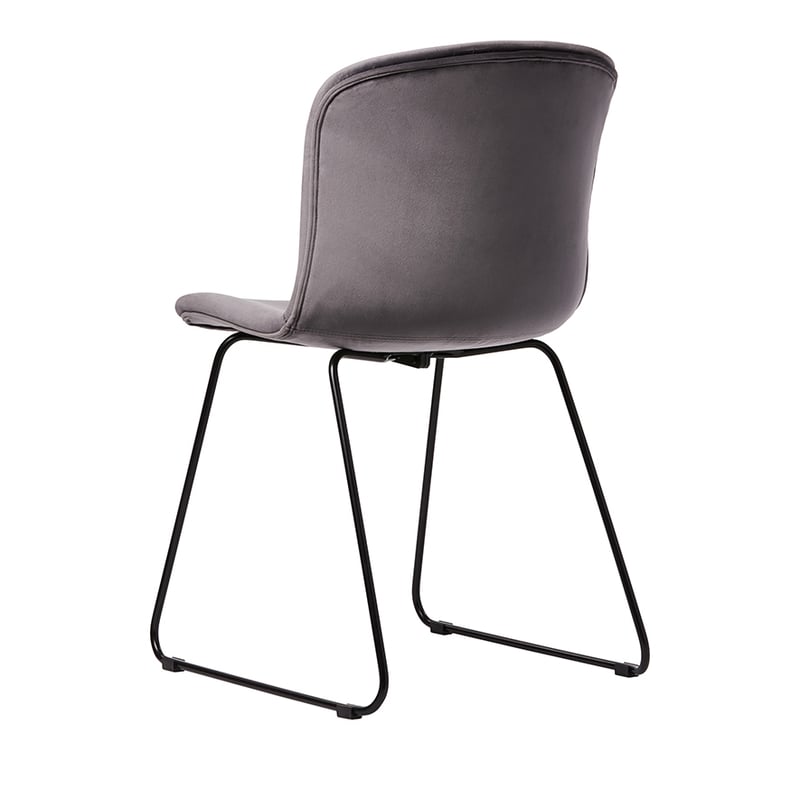 Orlando Grey Velvet Set of 2 Dining Chairs