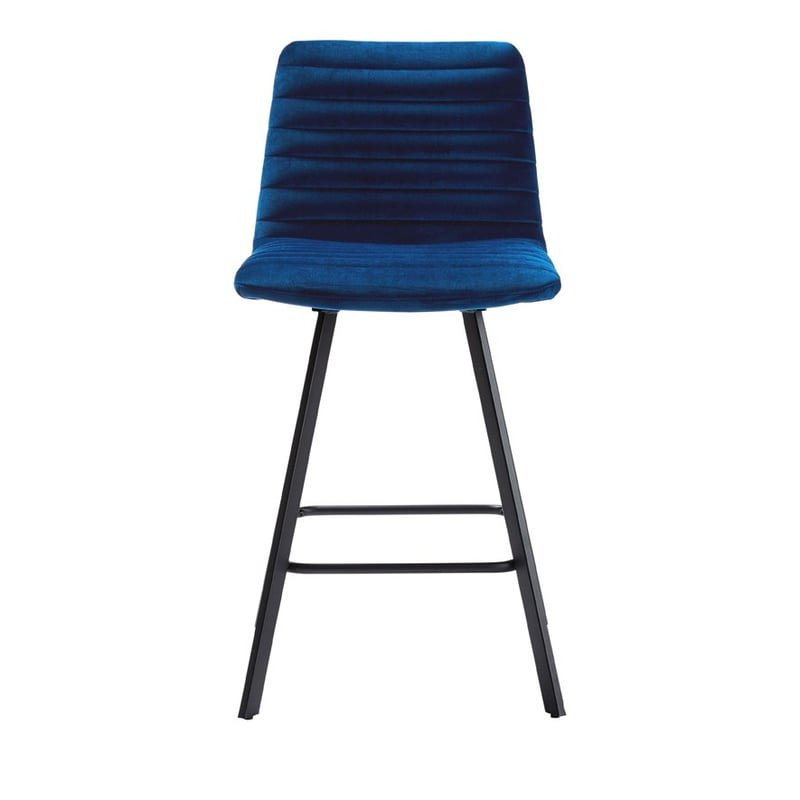Quinn Dining Collection  Indigo Velvet Counter Stool